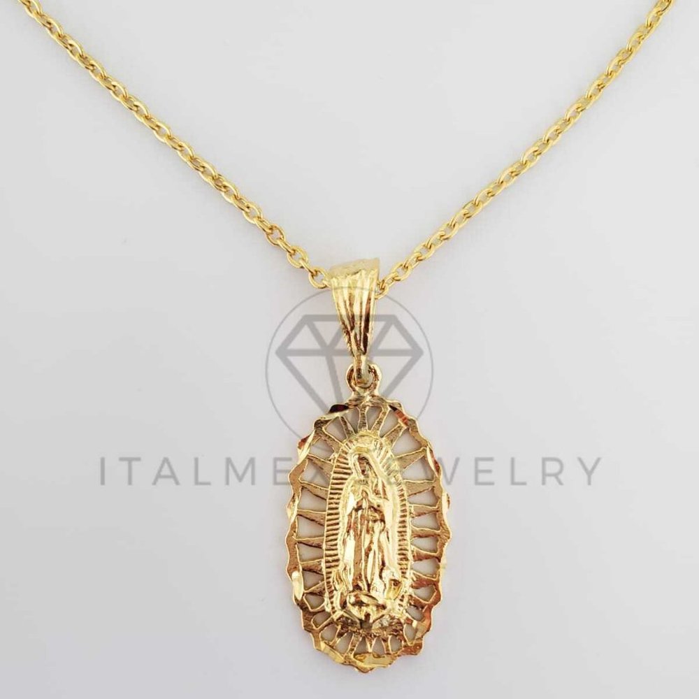 18K Gold Plated Virgin Mary Pendant & 22" Chain